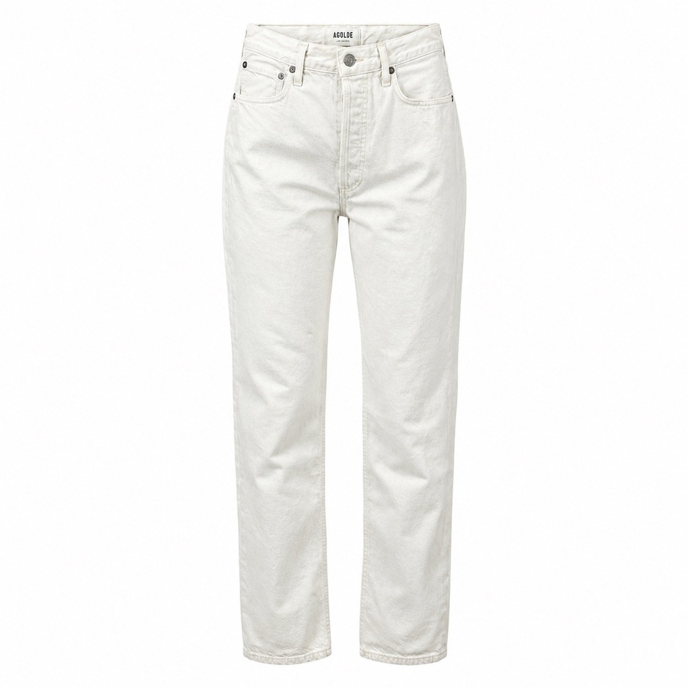 AGOLDE Jeans Cotton White High Rise Straight Leg‎ Coastal Minimalist Womens 25